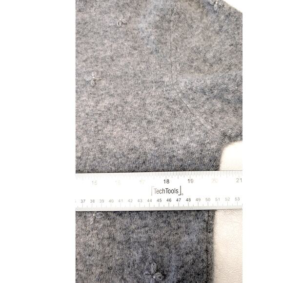 Vintage Paul Harris Lambswool Angora Gray V neck XL Cardigan Sweater Soft Girl - Picture 8 of 10